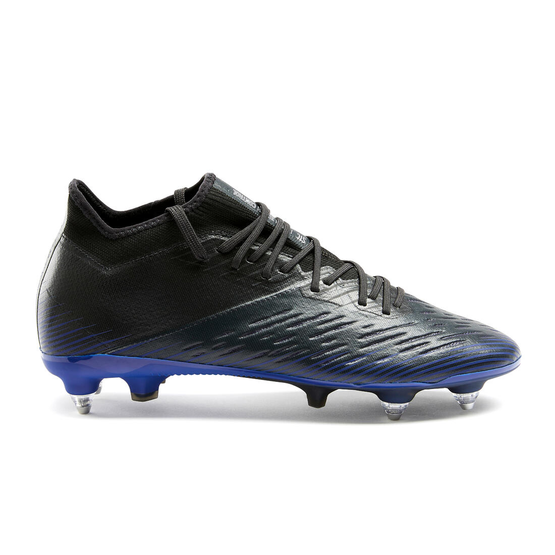 Chaussure de football adulte terrains gras CLR SG noir et bleu
