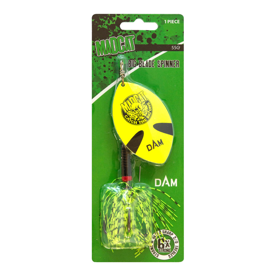 CUILLER PECHE DU SILURE MADCAT BIGBLADE SPIN 55GR FLUO