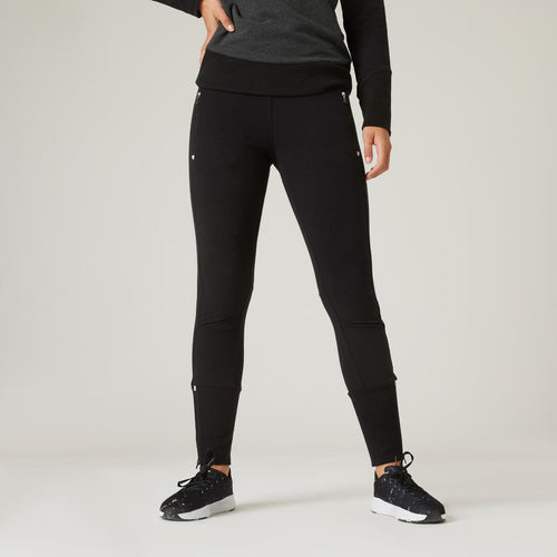 





Pantalon jogging slim bas zippé fitness femme - 520 Noir - Decathlon Maurice
