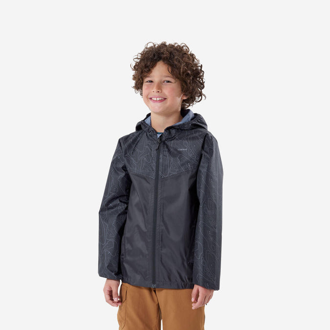 Veste impermeable de randonnee MH150 rouge enfant 7 15 ans