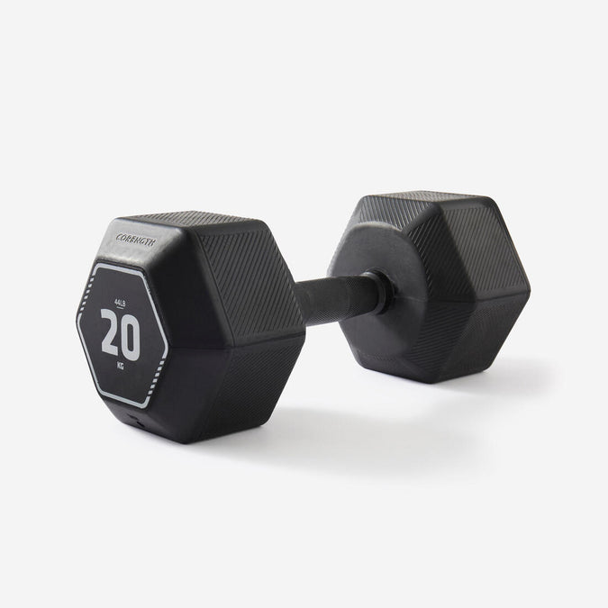 





Haltères de cross training et musculation 20 kg - Dumbbell hexagonale noire, photo 1 of 3