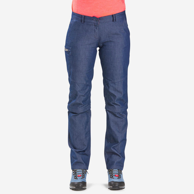 





Pantalon modulable de trek voyage - TRAVEL 100 denim bleu femme, photo 1 of 13