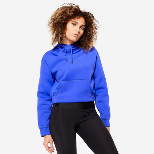 





Sweat à capuche crop top Fitness Cardio Bleu