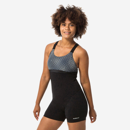 





Maillot de bain 1 pièce shorty Aquagym-Aquabike femme Elea Bul noir gris