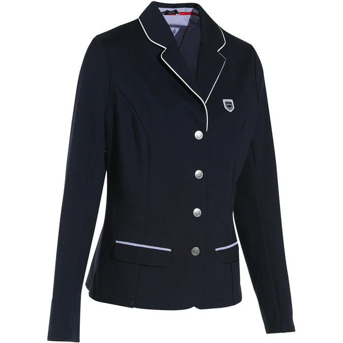 Veste de concours equitation femme COMP 100 marine