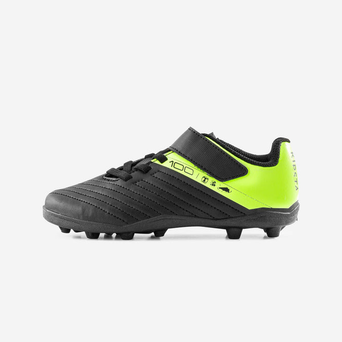 





CHAUSSURES DE FOOTBALL ENFANT A SCRATCH 100 EASY AG/FG NOIR ET JAUNE, photo 1 of 8