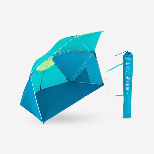 





Parasol Abri plage solaire Iwiko 180 bleu jaune UPF50+ 3 places