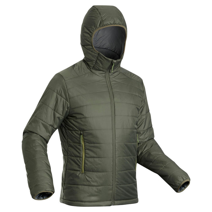 Synthetic Down Jacket with Hood for Mountain Trekking MT100