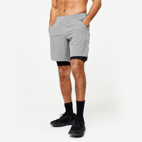 





Short de fitness 2 en 1 collection respirant poche zippé homme