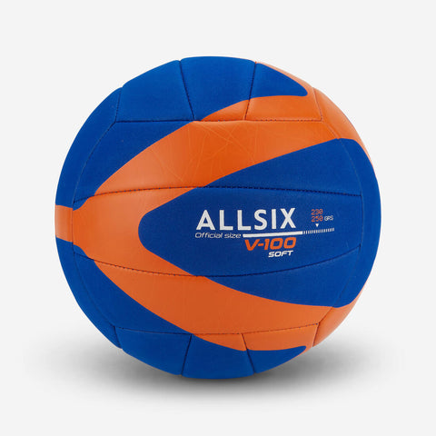 





Ballon de Volleyball V100 Soft 230 - 250 g pour les 10 à 14 Ans - Bleu/Orange