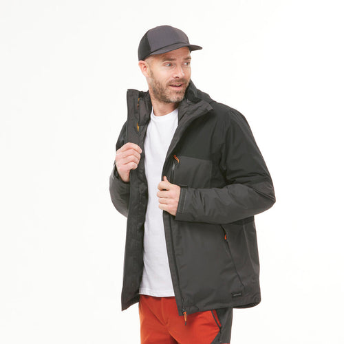 





Veste 3en1 imperméable de trek voyage - TRAVEL 500 -10°C noire - homme