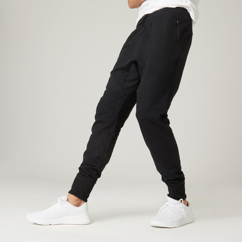 





Pantalon jogging fitness homme coton majoritaire skinny - 500 noir