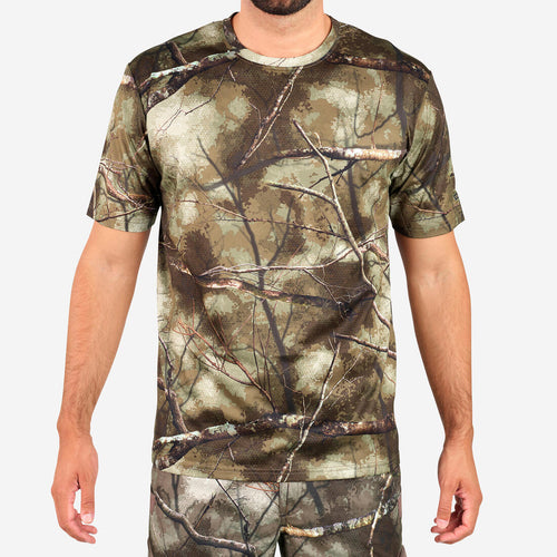 





T-SHIRT CHASSE MANCHES COURTES 100 RESPIRANT CAMOUFLAGE FORET