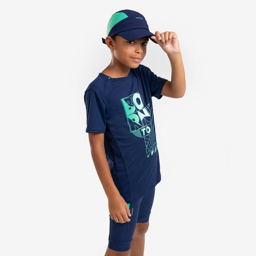 





T-shirt de running respirant Enfant - KIPRUN Dry+ 500 marine vert