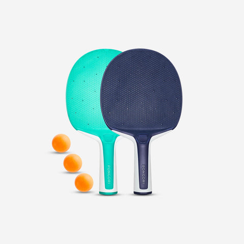 





SET DE PING PONG 2 RAQUETTES RÉSISTANTES PPR 130 O ET 3 BALLES