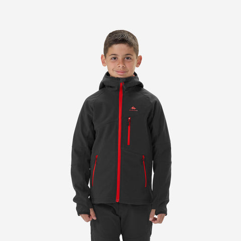 





VESTE SOFTSHELL RANDONNEE - MH550 NOIRE ROUGE - ENFANT 7-15 ANS