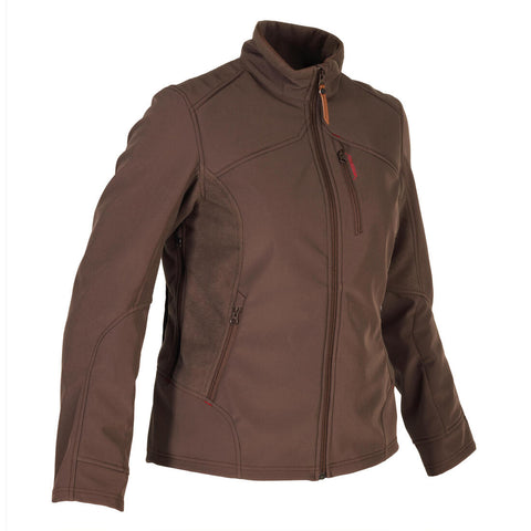 





VESTE SOFTSHELL CHASSE FEMME CHAUDE DÉPERLANTE  MARRON 500