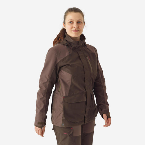 





VESTE CHASSE FEMME IMPERMÉABLE RESISTANTE 500 MARRON