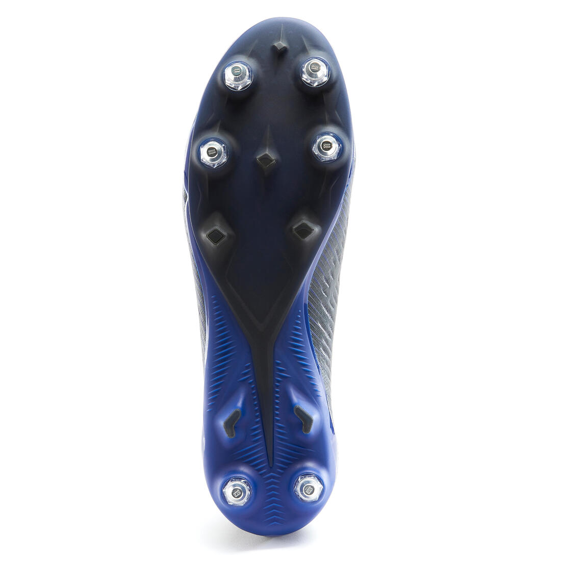 Chaussure de football adulte terrains gras CLR SG noir et bleu