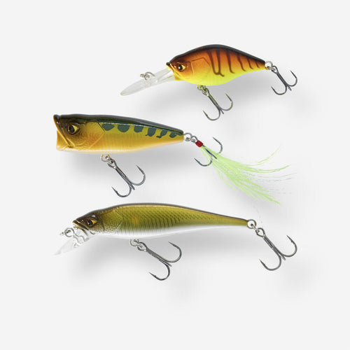 





POISSONS NAGEURS POPPER MINNOW CRANKBAIT PÊCHE AUX LEURRES KIT PERCHE 3 PN