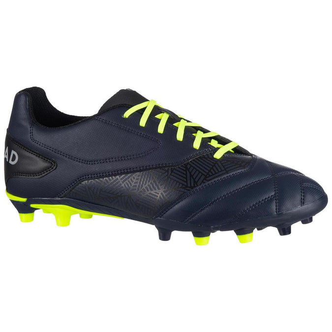 





Chaussures de rugby moulée terrains secs Density R100 FG bleue jaune, photo 1 of 7