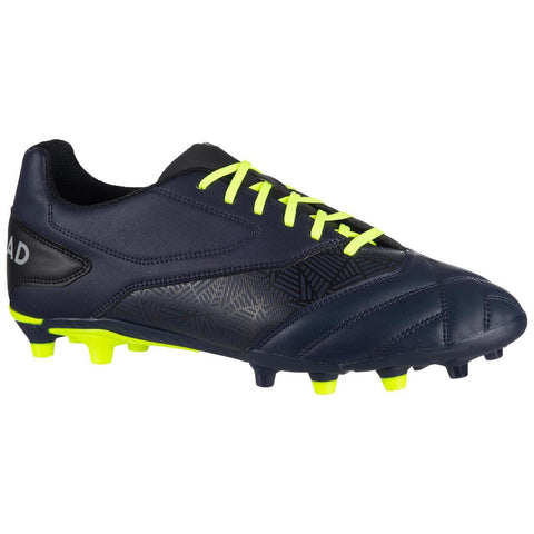 





Chaussures de rugby moulée terrains secs Density R100 FG bleue jaune