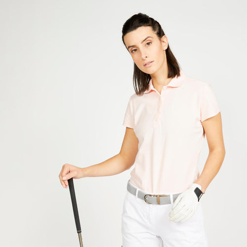 





Polo de golf manches courtes femme WW500 rose pâle