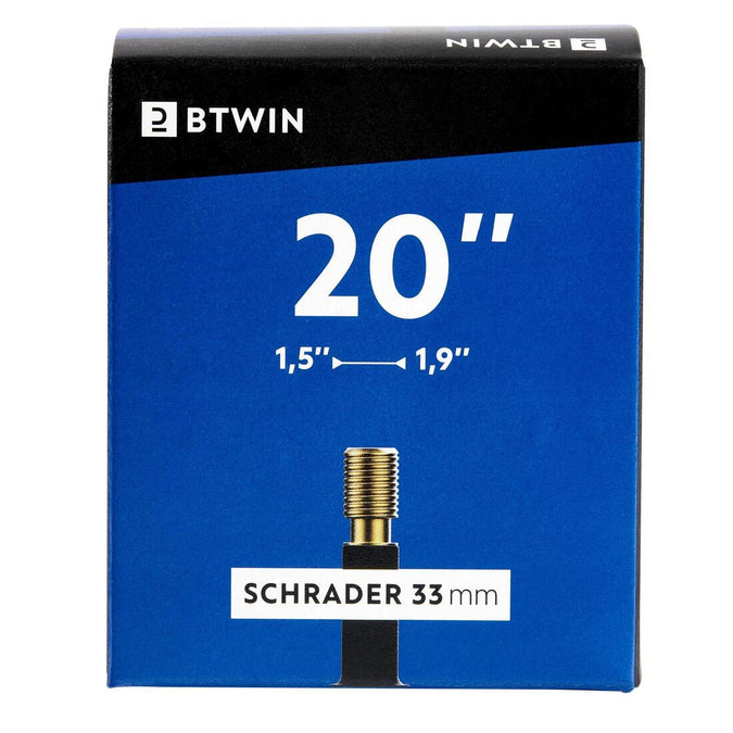 





CHAMBRE A AIR 20 POUCES SECTION 1,5 A 1,9 VALVE SCHRADER - Decathlon Maurice, photo 1 of 5