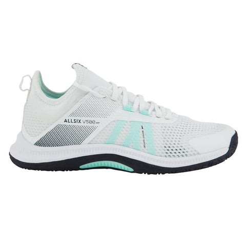 





Chaussures de volley-ball FIT pour joueuses régulières, blanches et vert menthe - Decathlon Maurice