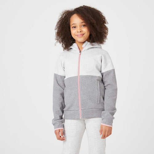 





Sweat zippé à capuche enfant coton respirant - 900