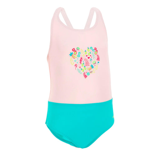 





Maillot de bain 1 pièce bébé fille rose et vert