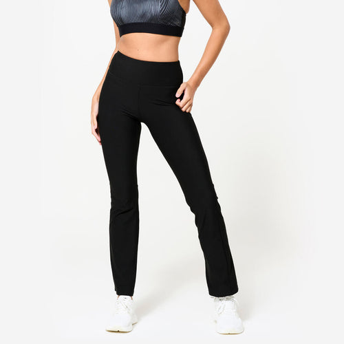 





Legging de fitness bas droit femme, noir fumé