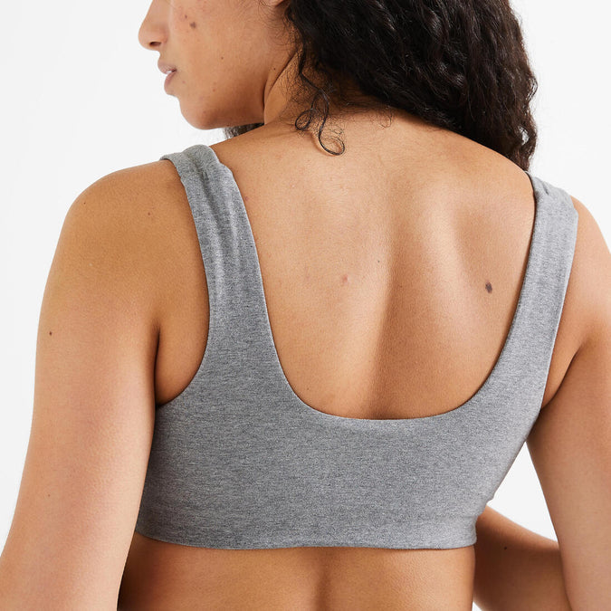 Gray light support fitness bra 120