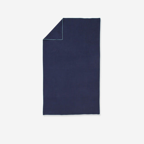 





Serviette de bain microfibre à rayures bleu foncé taille L 80 x 130 cm