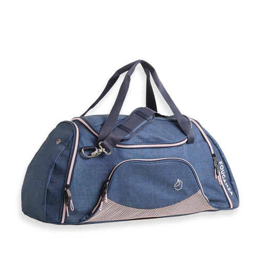 





Sac de transport matériel équitation DUFFLE 55 L bleu fonce et rose.