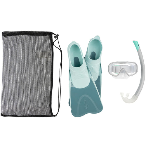 





Kit de snorkeling enfant palmes masque tuba SNK 500 bleu gris menthe pastel - Decathlon Maurice