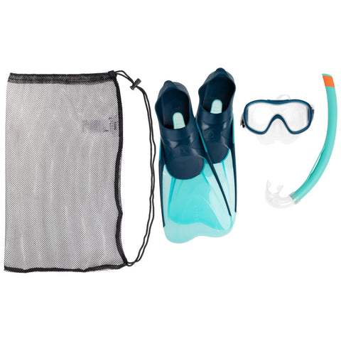 





Kit de snorkeling enfant palmes masque tuba SNK 500 bleu gris menthe pastel - Decathlon Maurice