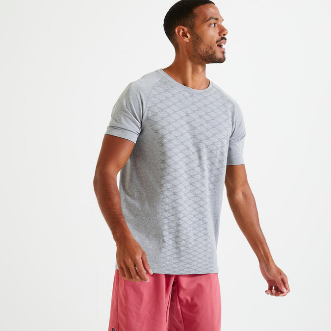 





T-shirt de fitness collection sans coutures col rond homme - gris chiné - Decathlon Maurice, photo 1 of 7