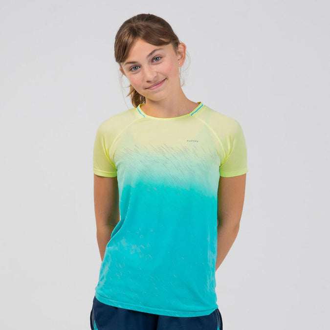 





Tee-shirt manches courtes fille running et athlétisme KIPRUN care turquoise - Decathlon Maurice, photo 1 of 18