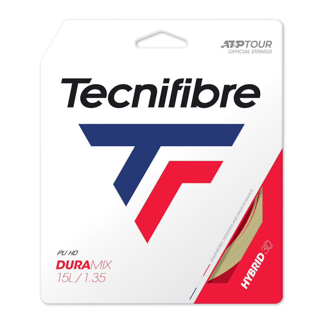 CORDAGE DE TENNIS MULTIFILAMENTS POLYESTER DURAMIX 1.35mm NATUREL