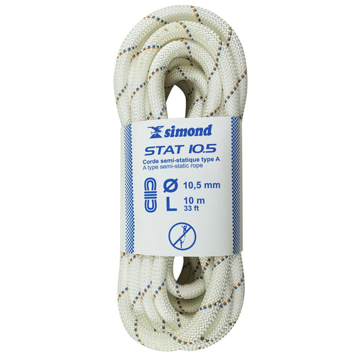 





Corde Semi-Statique  10,5 mm x 10 m - STAT 10,5 Blanche